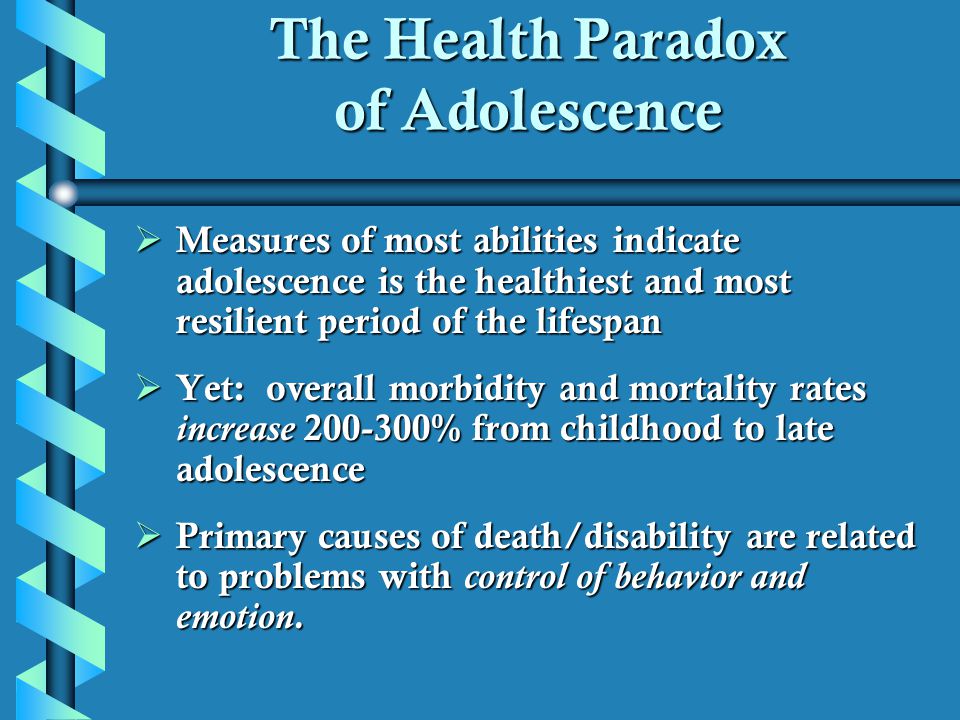 The Health Paradox of Adolescence
