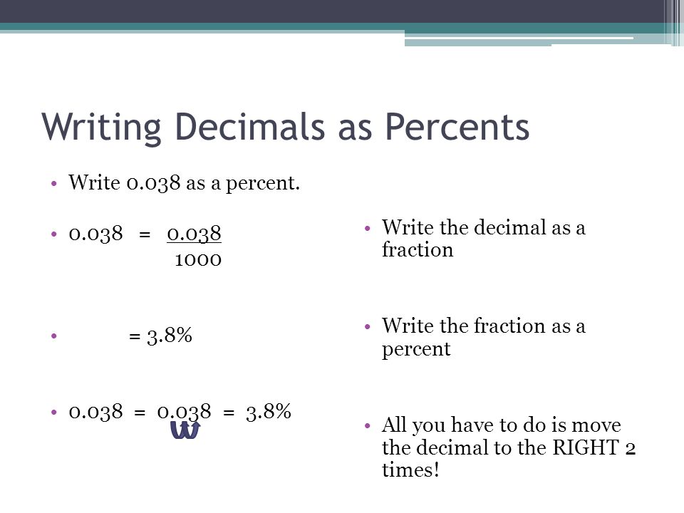 Writing Decimals as Percents