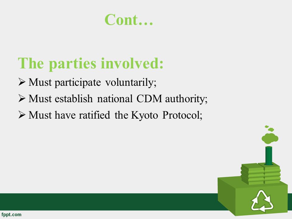 Cont… The parties involved: Must participate voluntarily;
