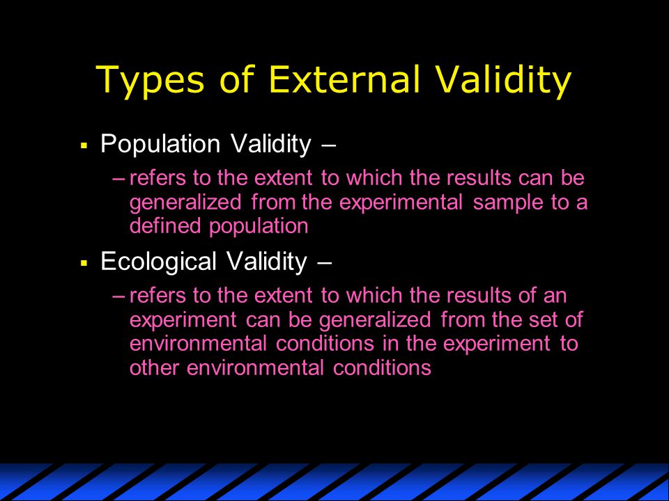 Types of External Validity