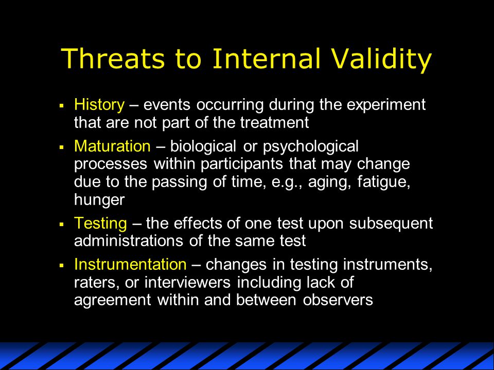 Threats to Internal Validity