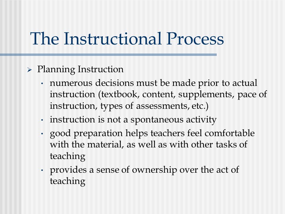 The Instructional Process