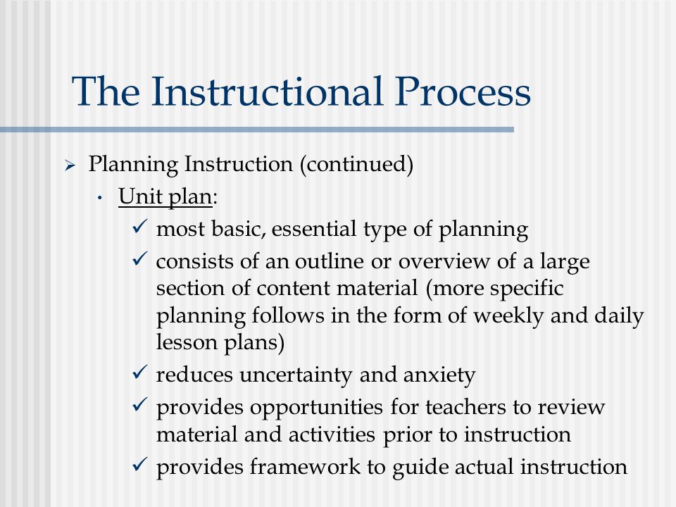 The Instructional Process