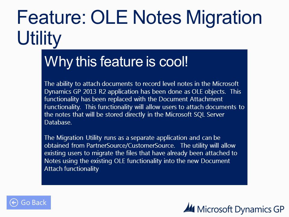 Feature: OLE Notes Migration Utility