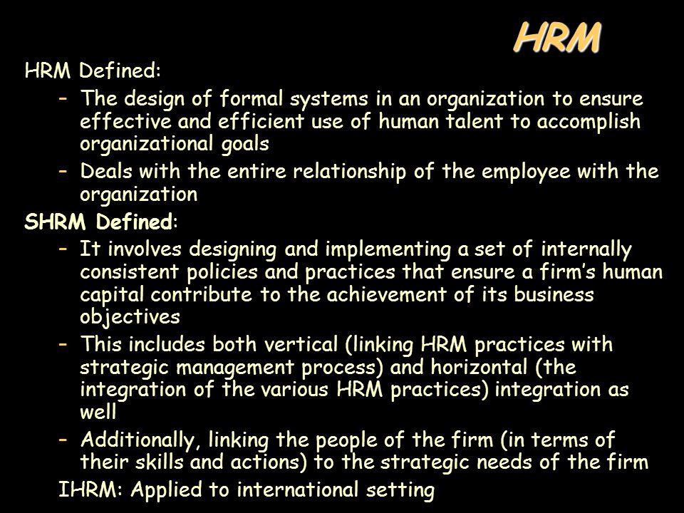 HRM HRM Defined: