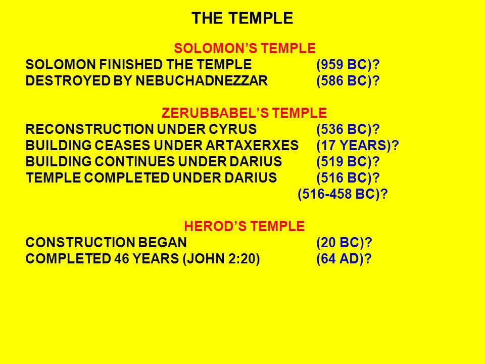 THE TEMPLE SOLOMON’S TEMPLE SOLOMON FINISHED THE TEMPLE (959 BC)