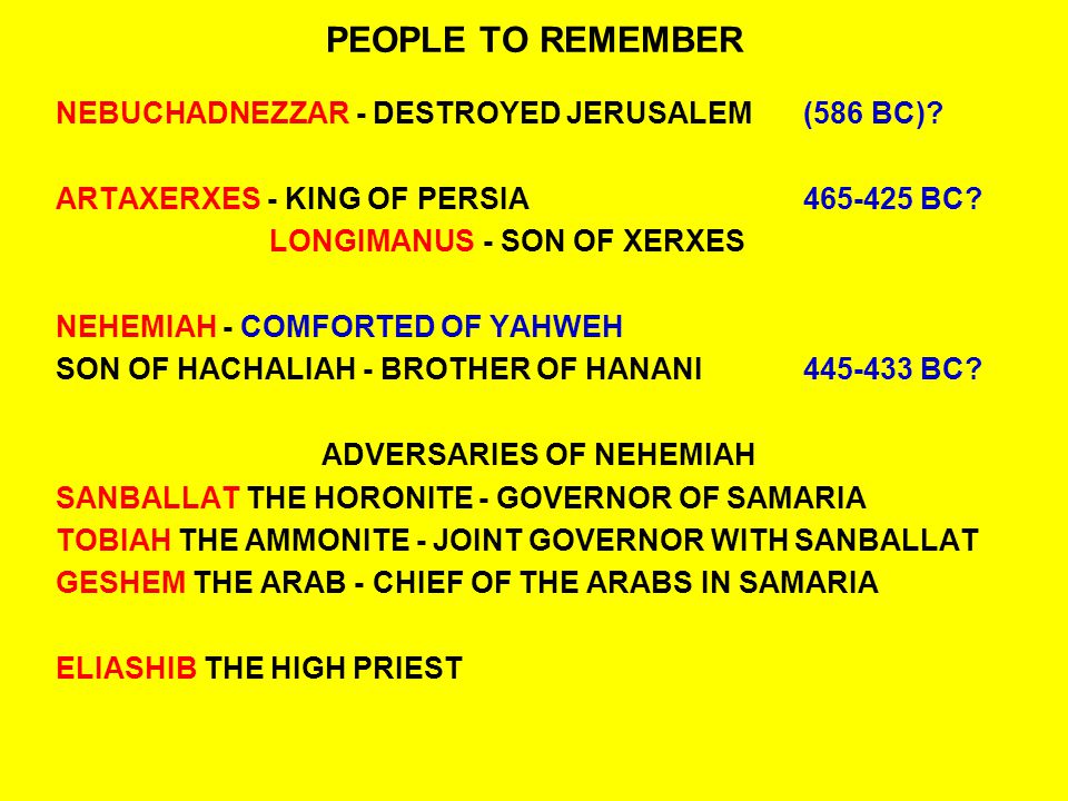 ADVERSARIES OF NEHEMIAH