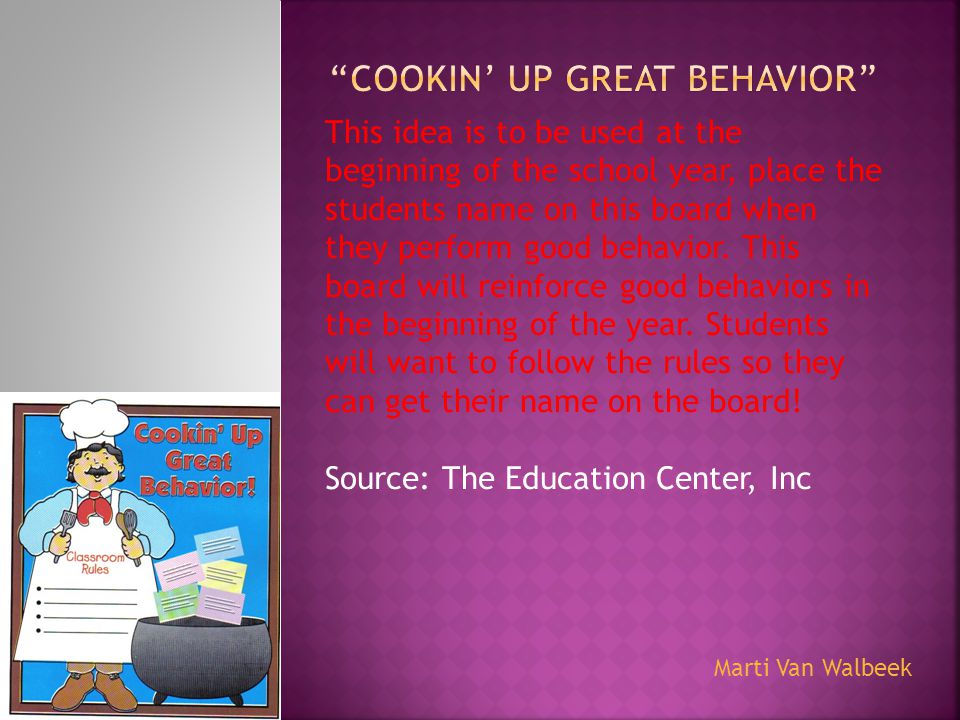 Cookin’ Up Great Behavior
