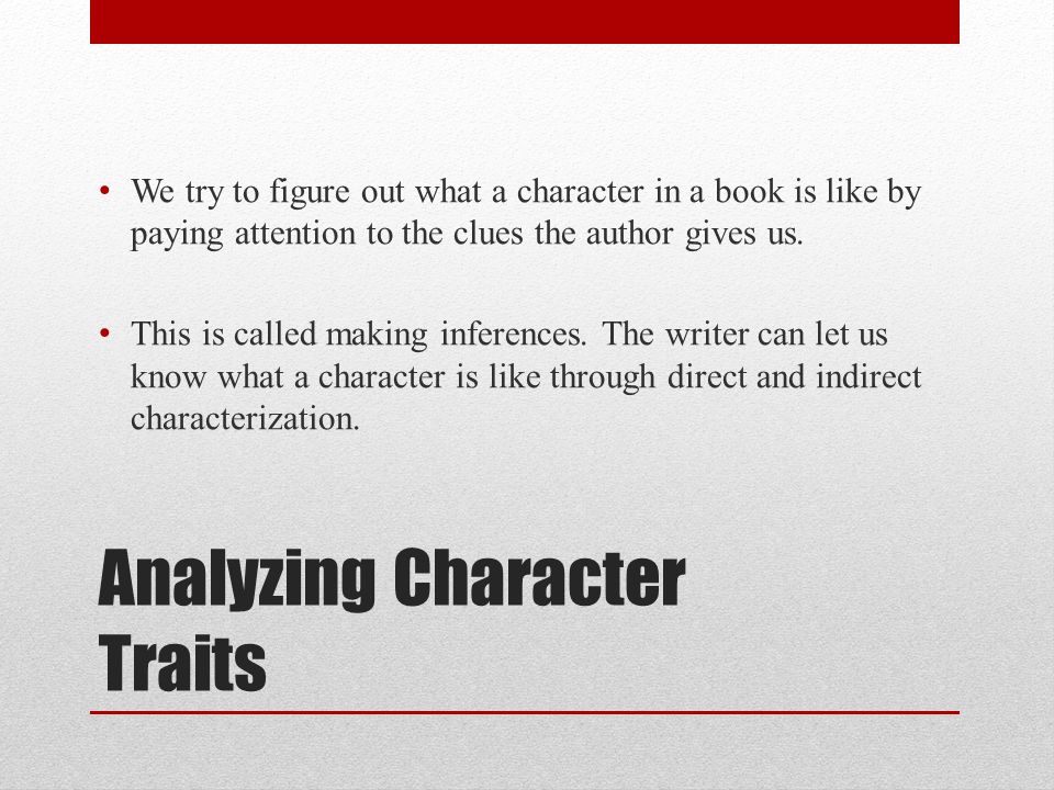 Analyzing Character Traits