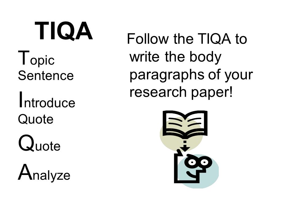 TIQA Introduce Quote Quote Analyze Topic Sentence
