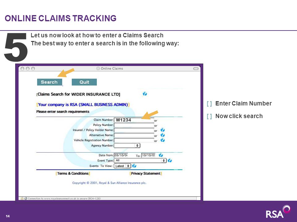 5 ONLINE CLAIMS TRACKING