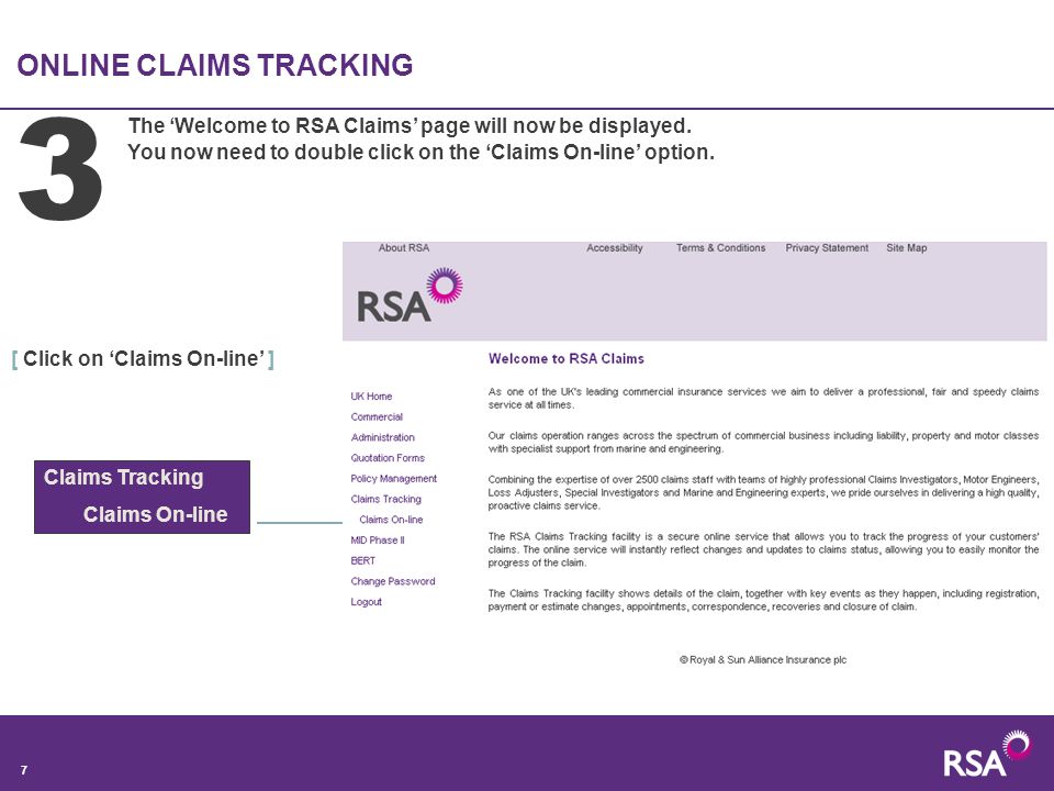 3 ONLINE CLAIMS TRACKING
