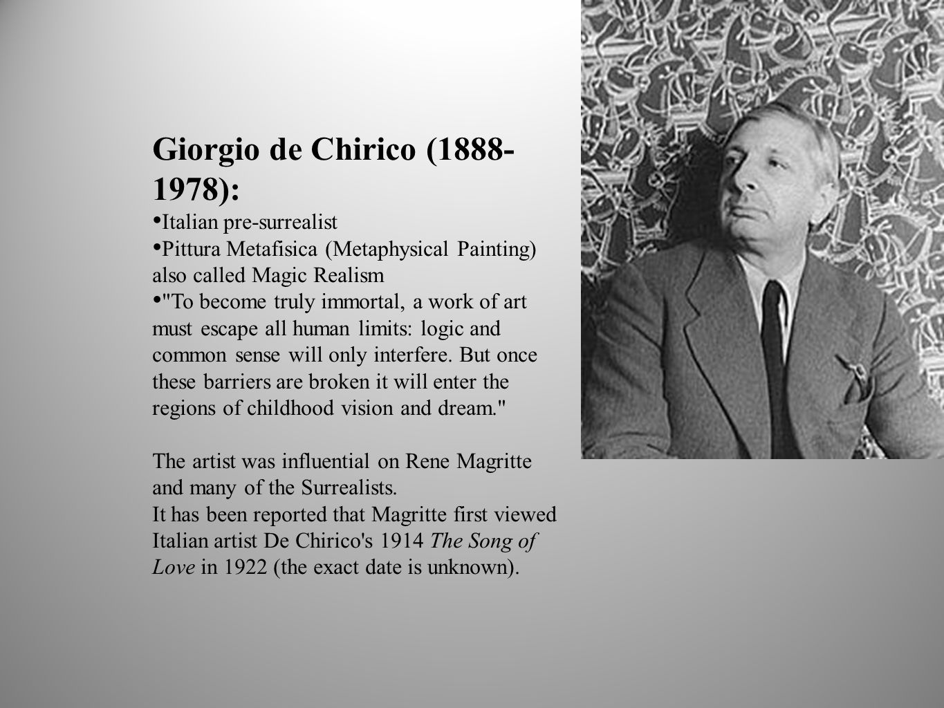 Giorgio de Chirico ( ):