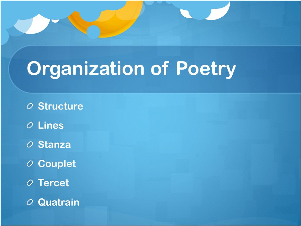 Organization of Poetry