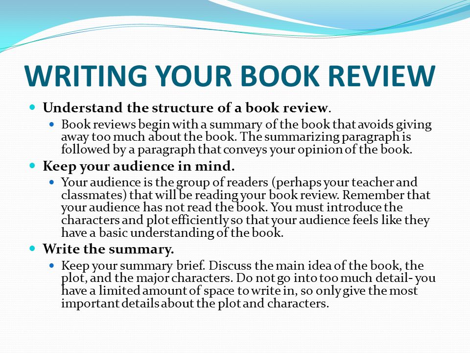 WRITING YOUR BOOK REVIEW