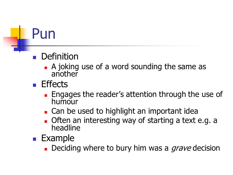 Pun Definition Effects Example