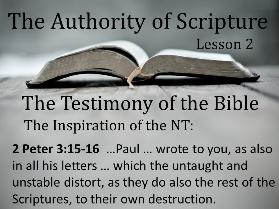The Authority of Scripture