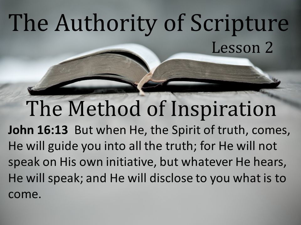 The Authority of Scripture