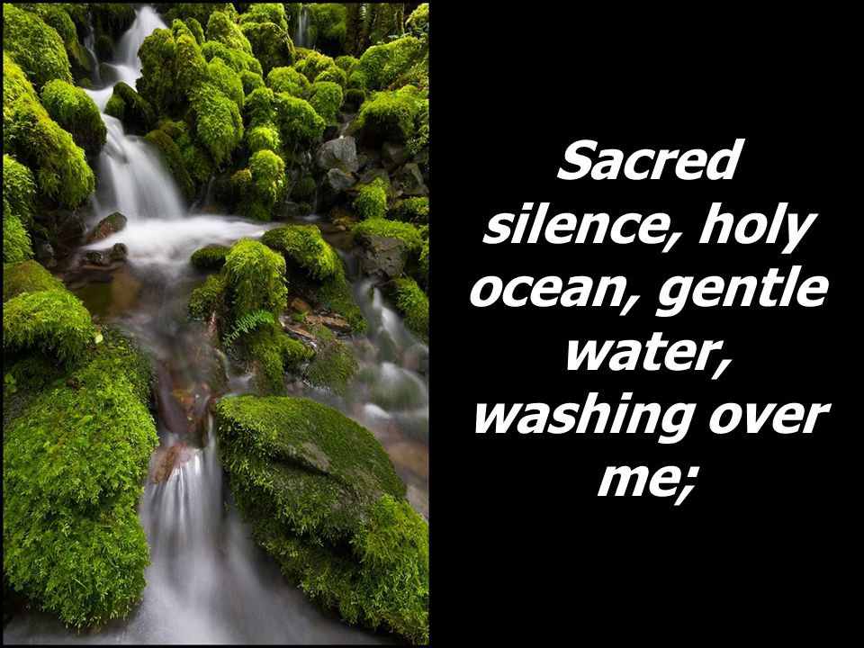 Sacred silence, holy ocean, gentle water, washing over me;