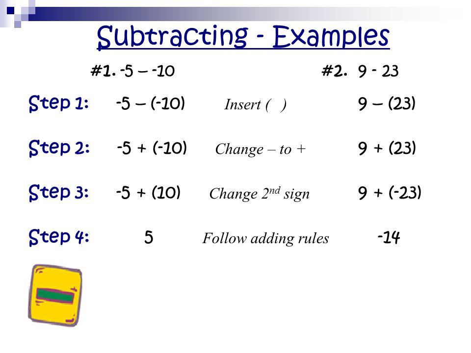 Subtracting - Examples