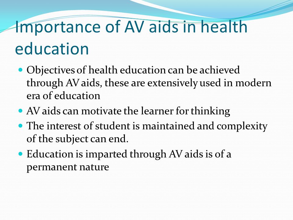 Importance of AV aids in health education