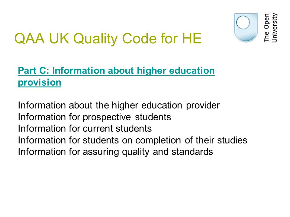 QAA UK Quality Code for HE