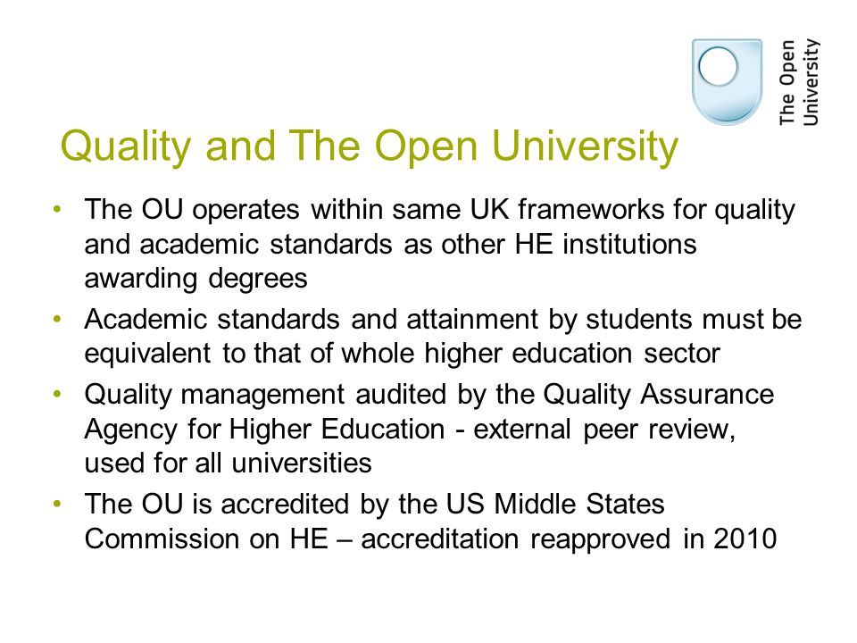 Quality and The Open University