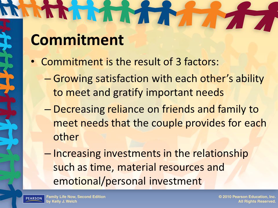 Commitment Commitment is the result of 3 factors: