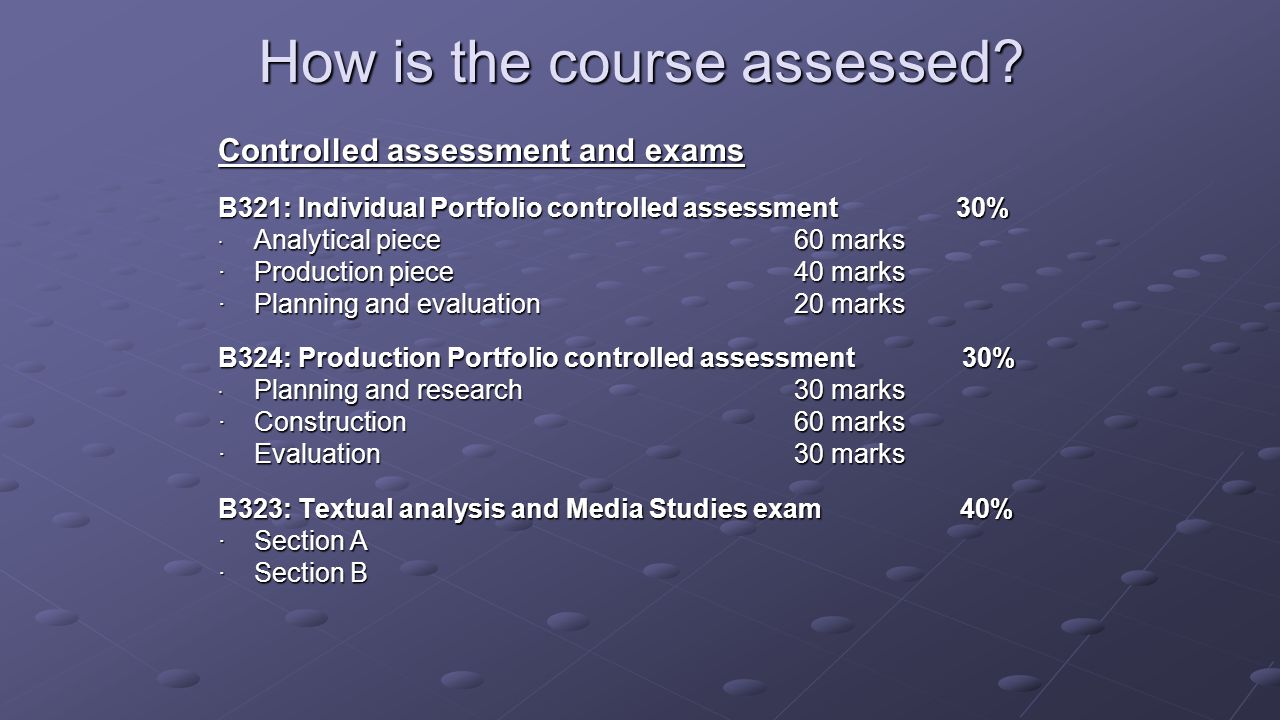 How is the course assessed