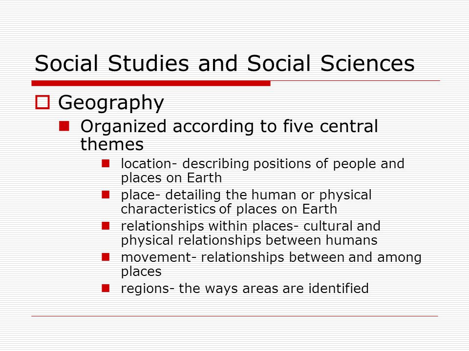 Social Studies and Social Sciences