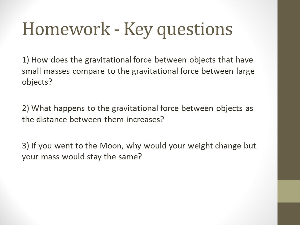 Homework - Key questions
