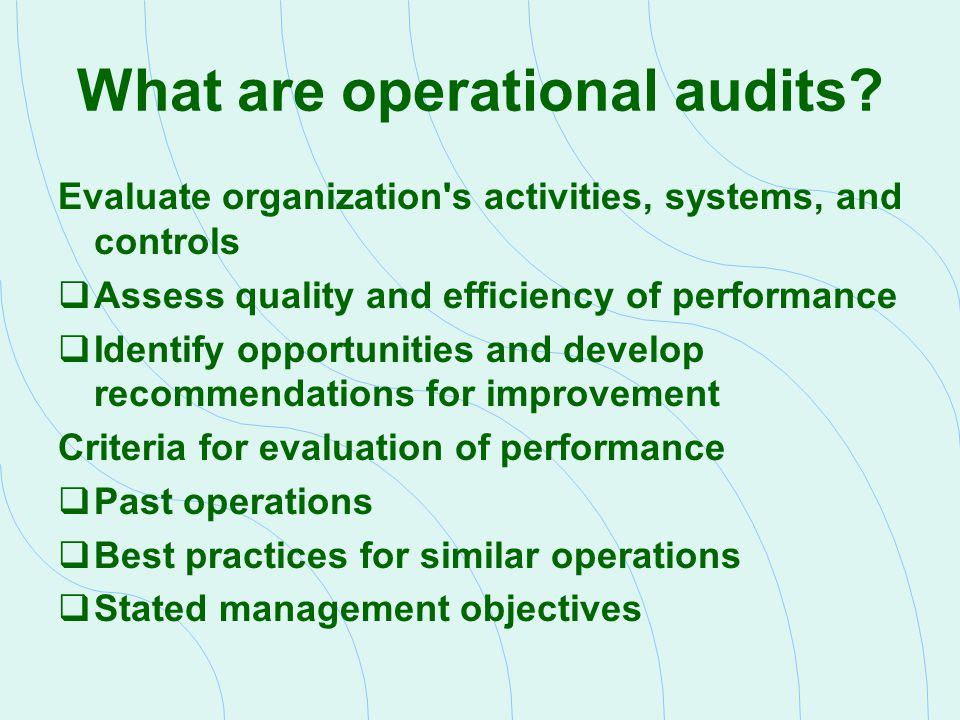 What are operational audits