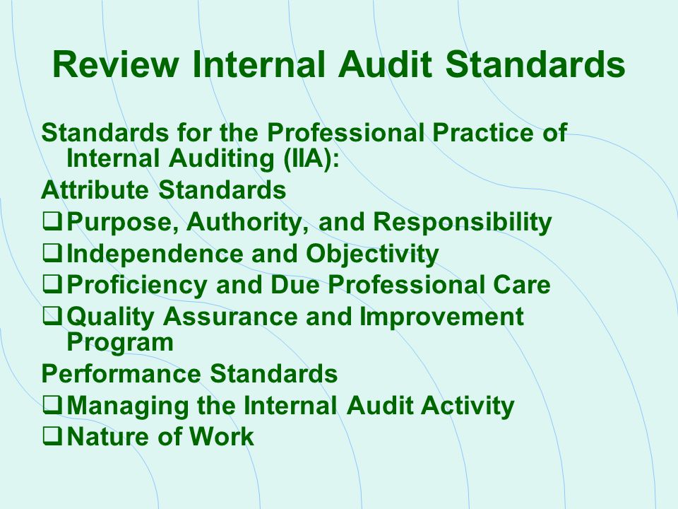 Review Internal Audit Standards