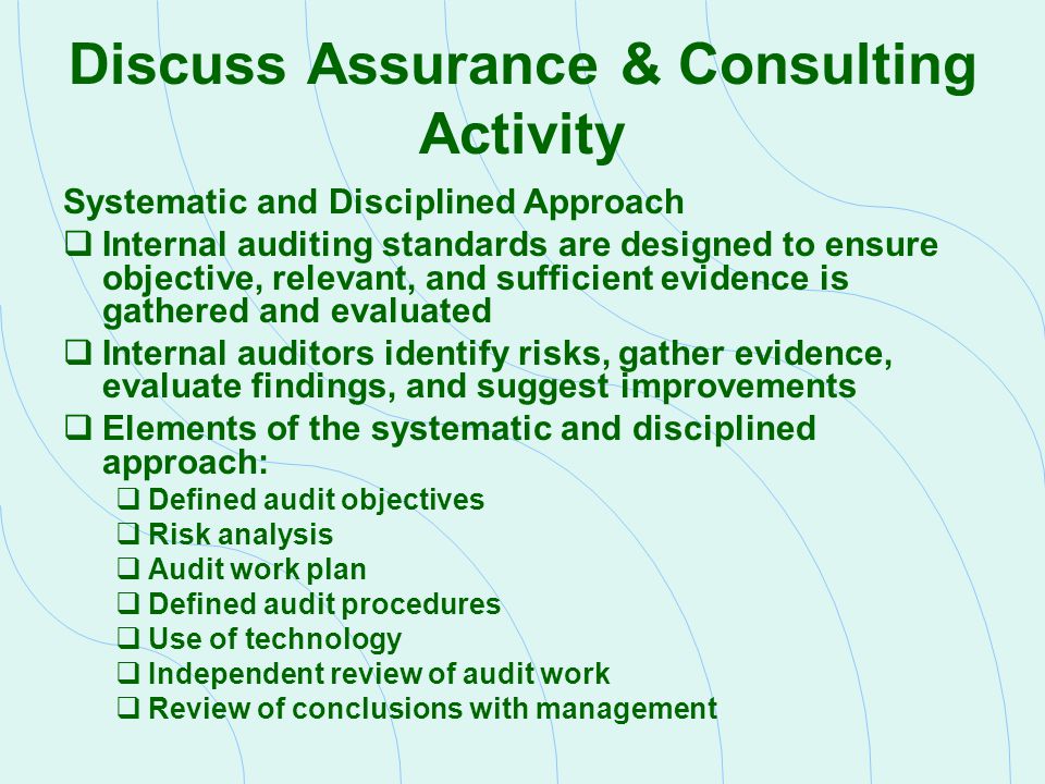 Discuss Assurance & Consulting Activity