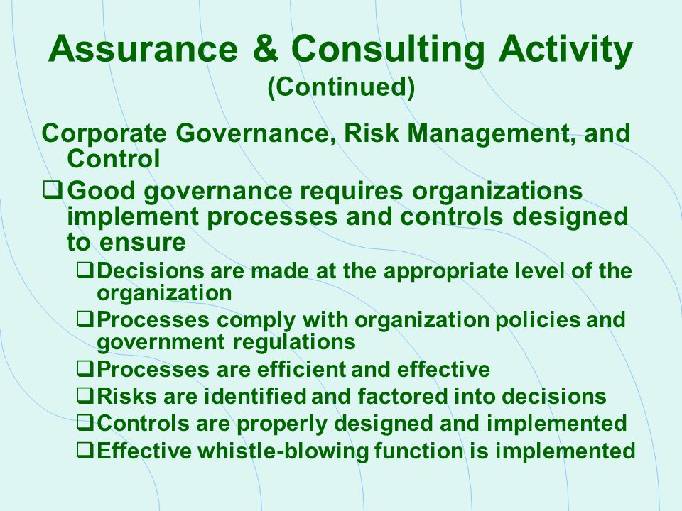 Assurance & Consulting Activity (Continued)