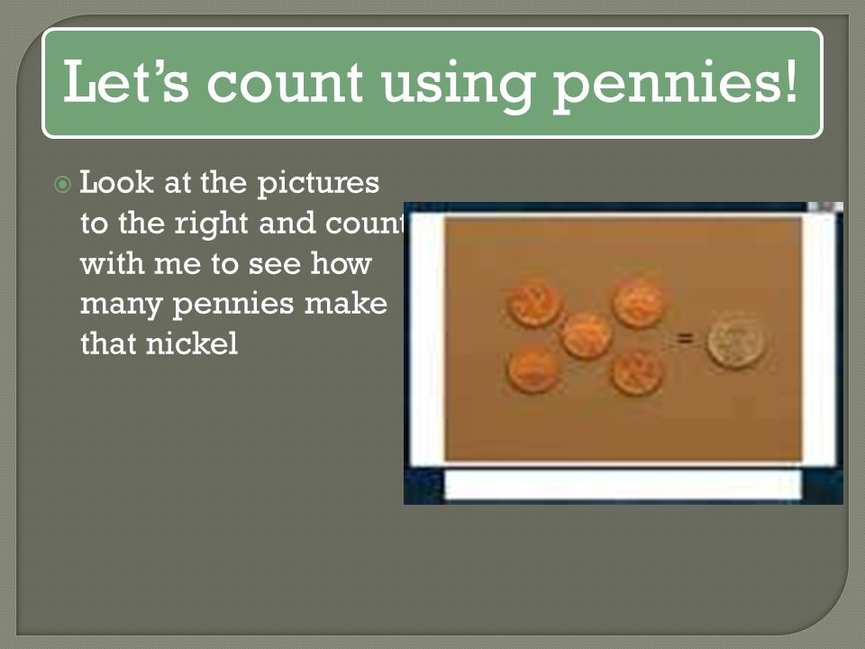 Let’s count using pennies!