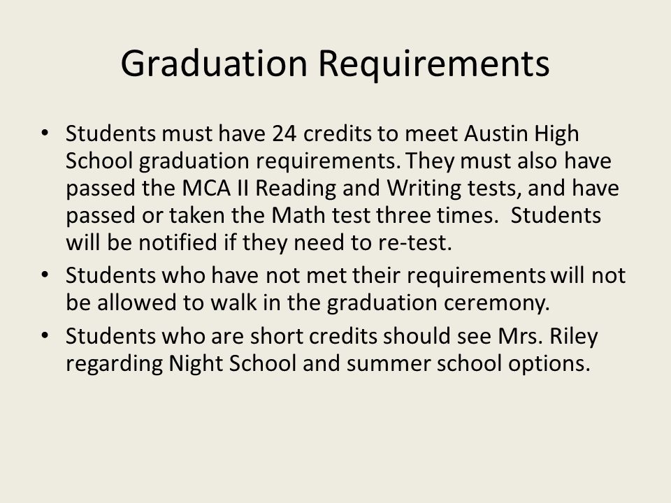 Graduation Requirements