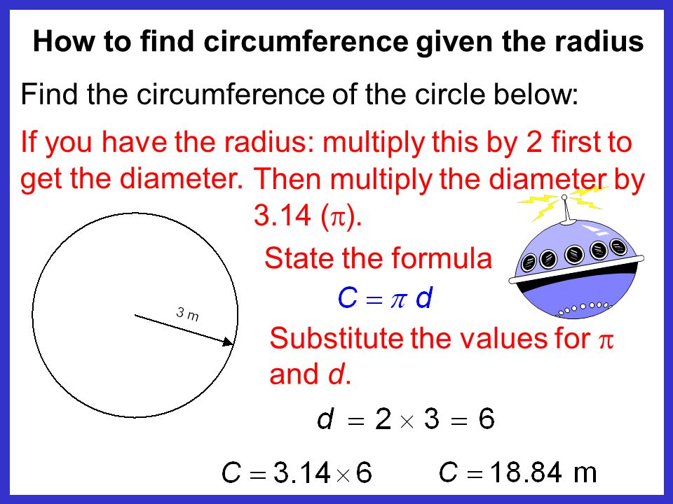 How to find circumference given the radius