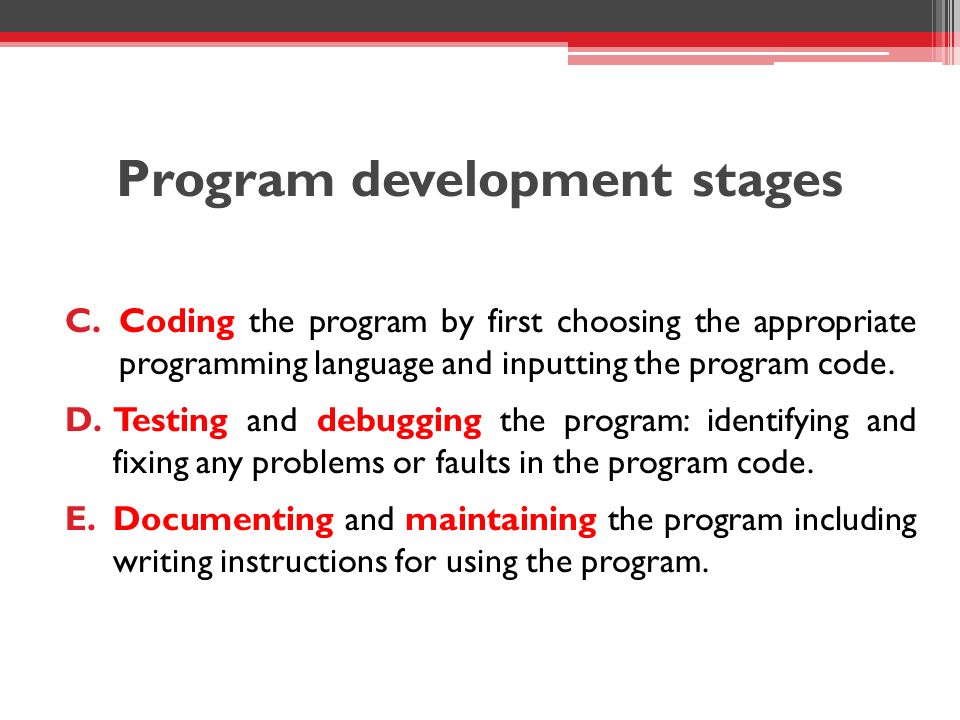 Program development stages