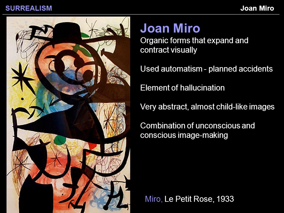Joan Miro Organic forms that expand and contract visually