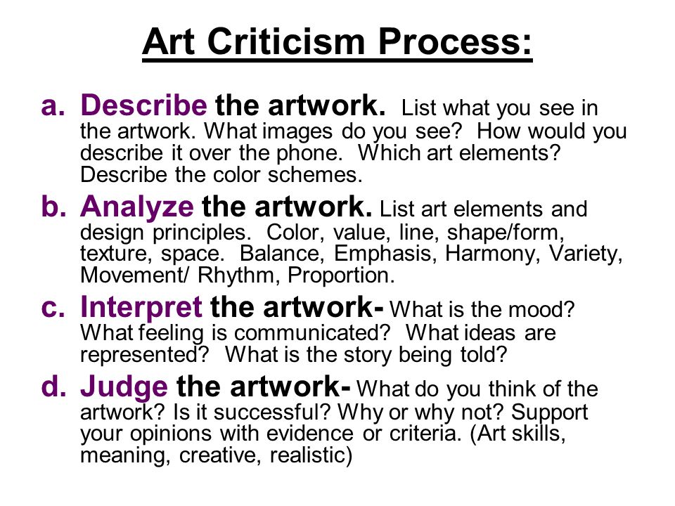 Art Criticism Process: