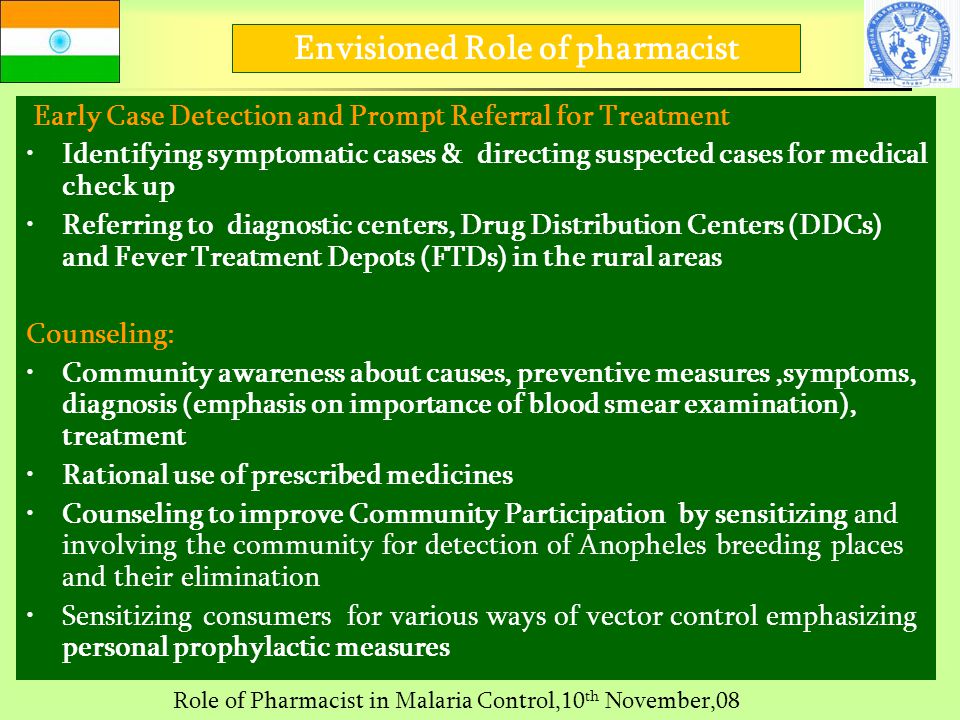Envisioned Role of pharmacist