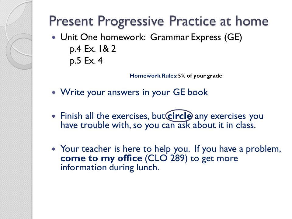 Present Progressive Practice at home