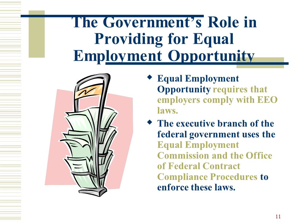 The Government’s Role in Providing for Equal Employment Opportunity