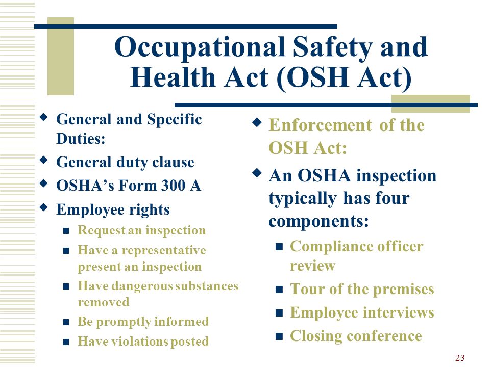 Occupational Safety and Health Act (OSH Act)