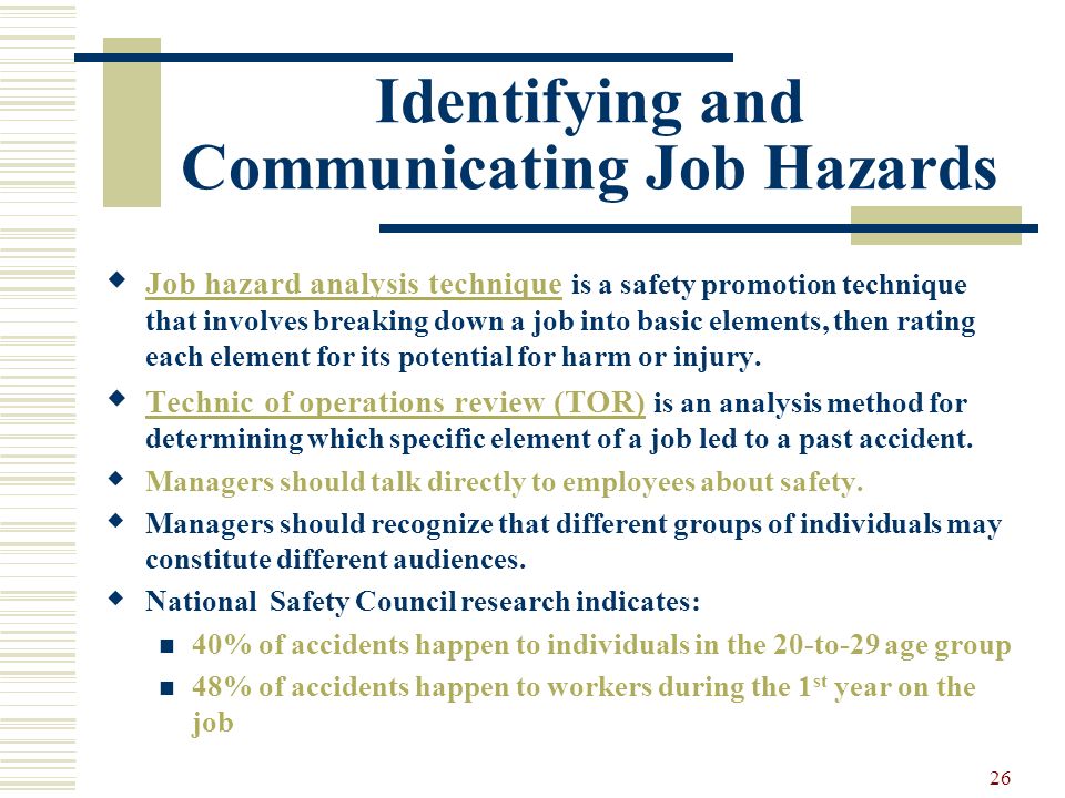 Identifying and Communicating Job Hazards