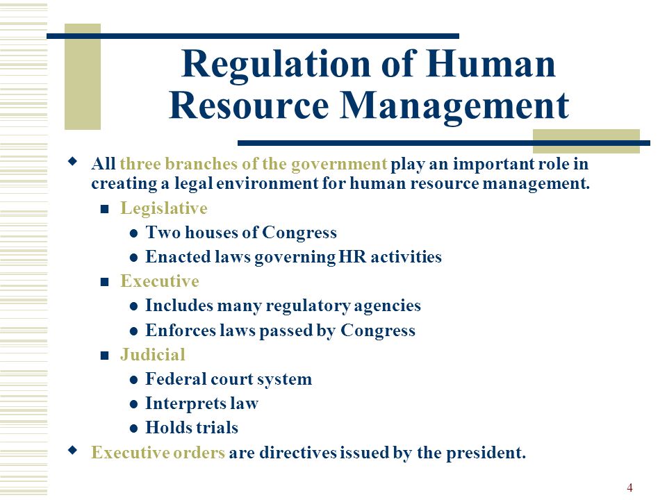 Regulation of Human Resource Management