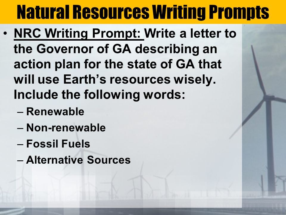 Natural Resources Writing Prompts