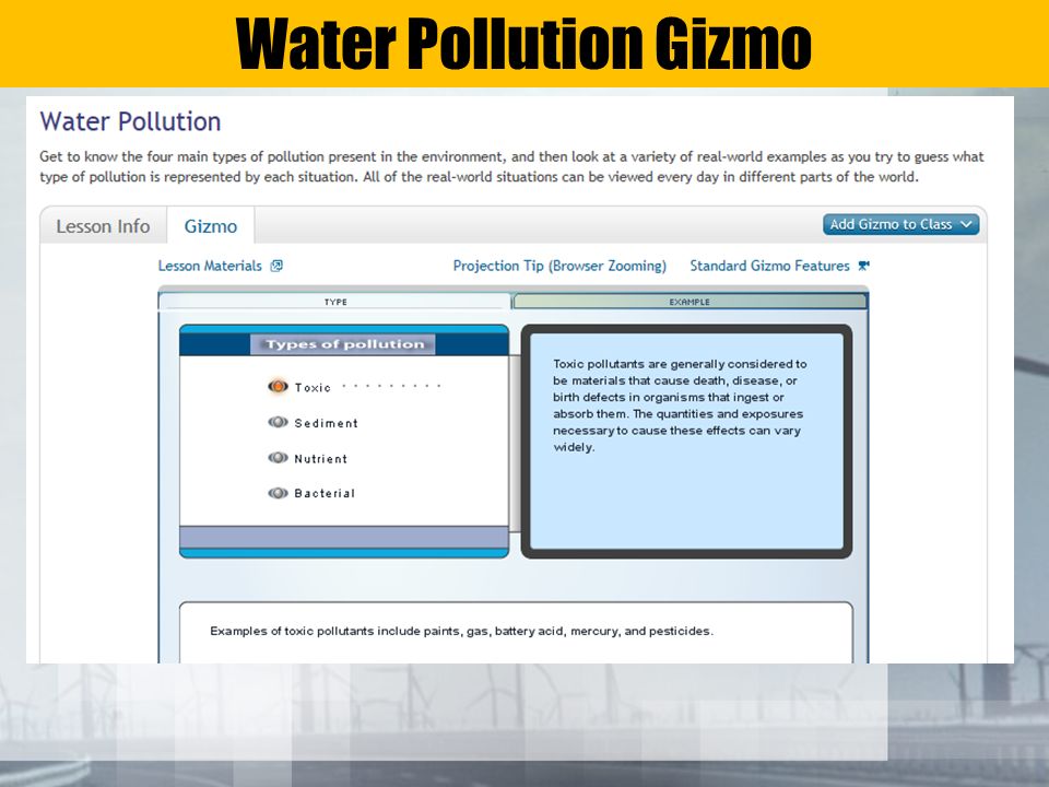 Water Pollution Gizmo