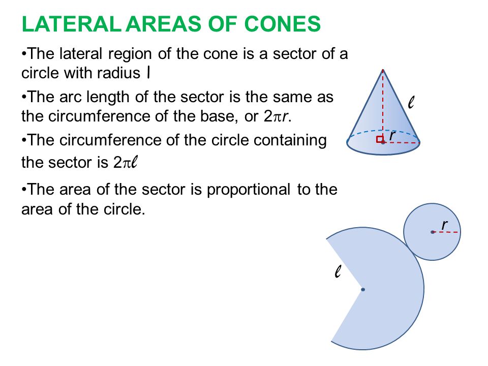 LATERAL AREAS OF CONES l l